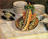 Gustave Caillebotte Wall Art - Still Life with Crayfish